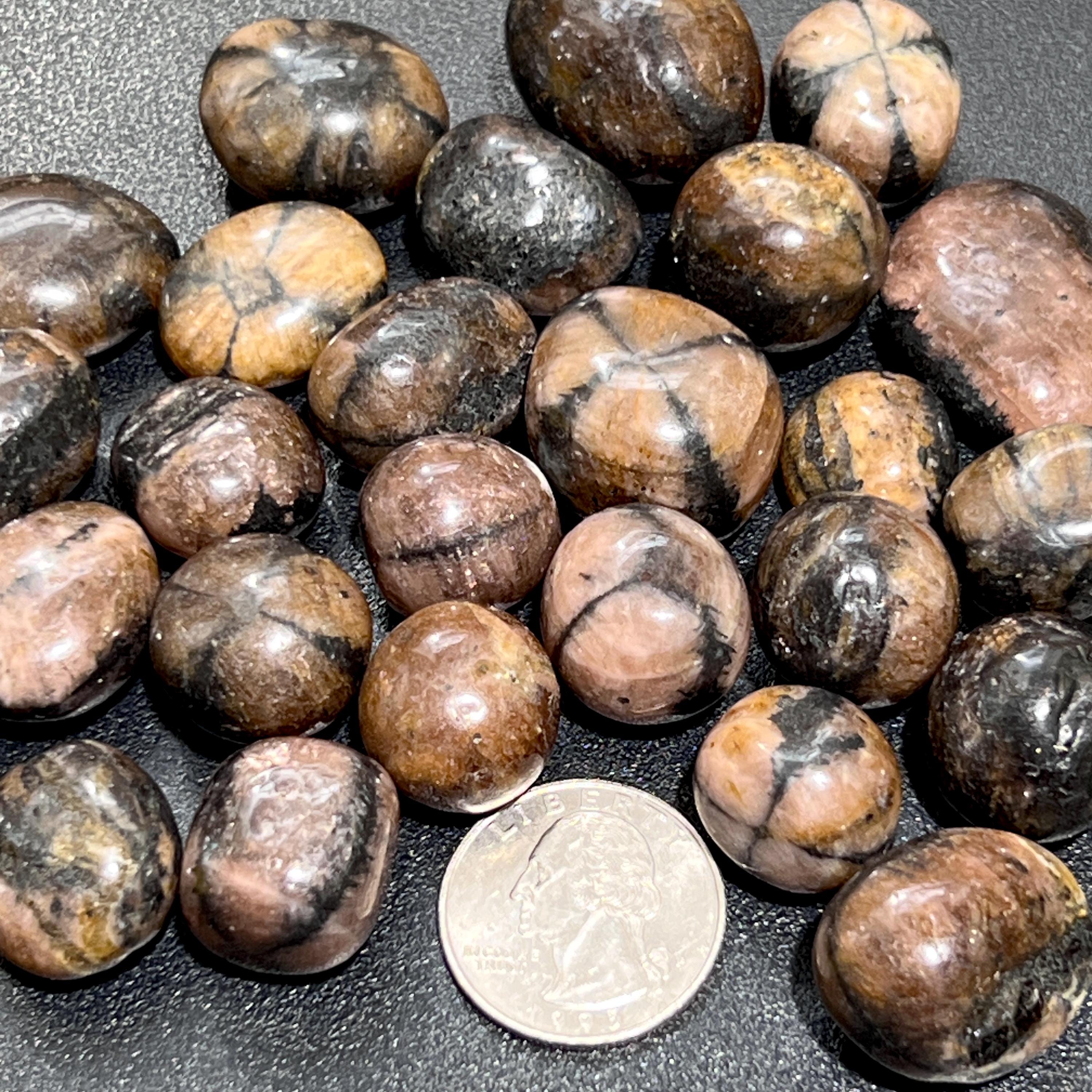 Chiastolite Mixed Quality (Fairy Cross Stone) Tumbled (By The Piece or Pound) Polished Crystals Amazing Crystals