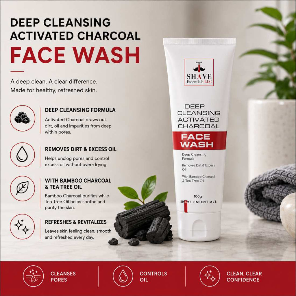 Activated Charcoal Face Wash Shave Essentials