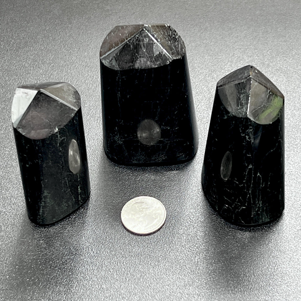 Black Tourmaline Point Tower Carving Amazing Crystals