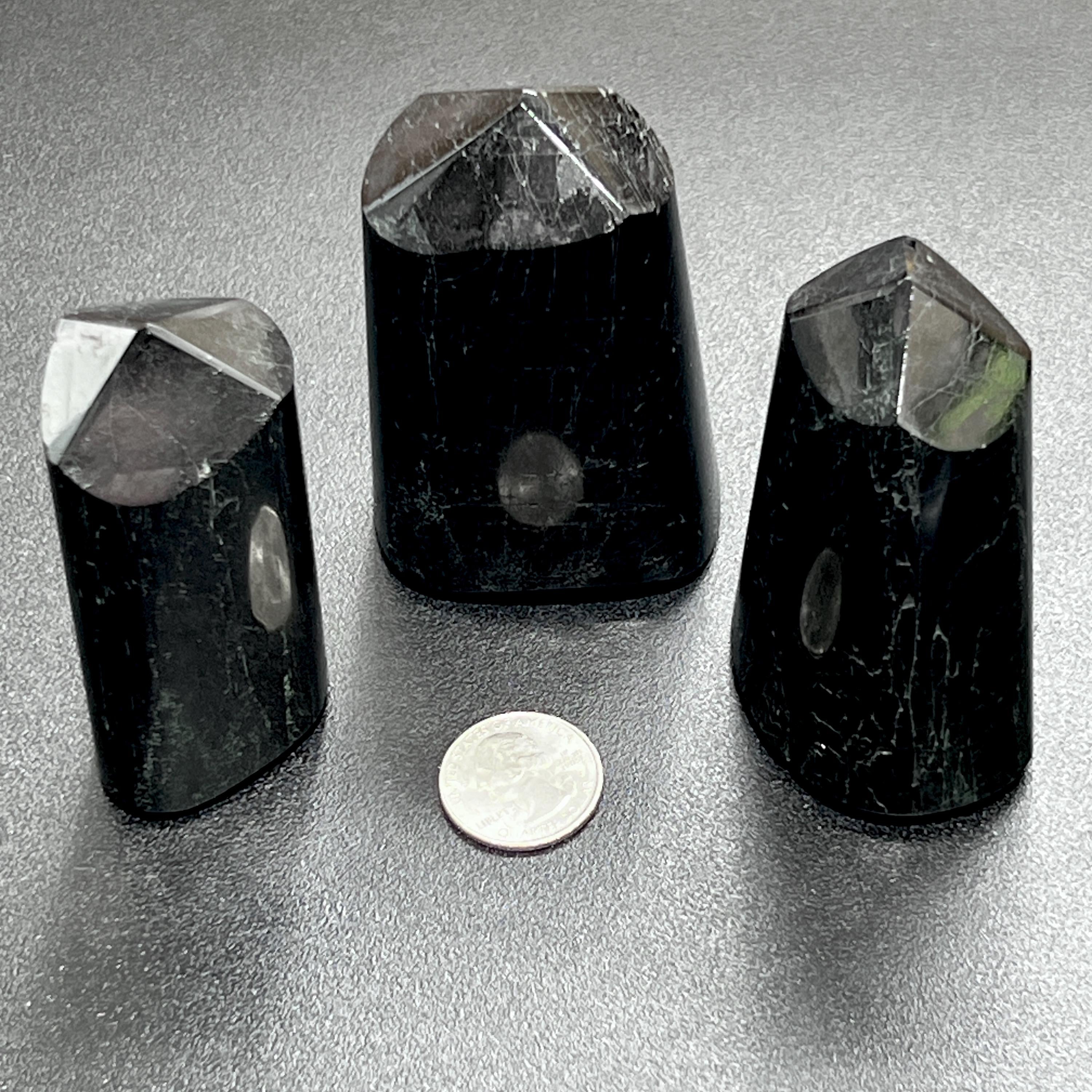 Black Tourmaline Point Tower Carving Amazing Crystals