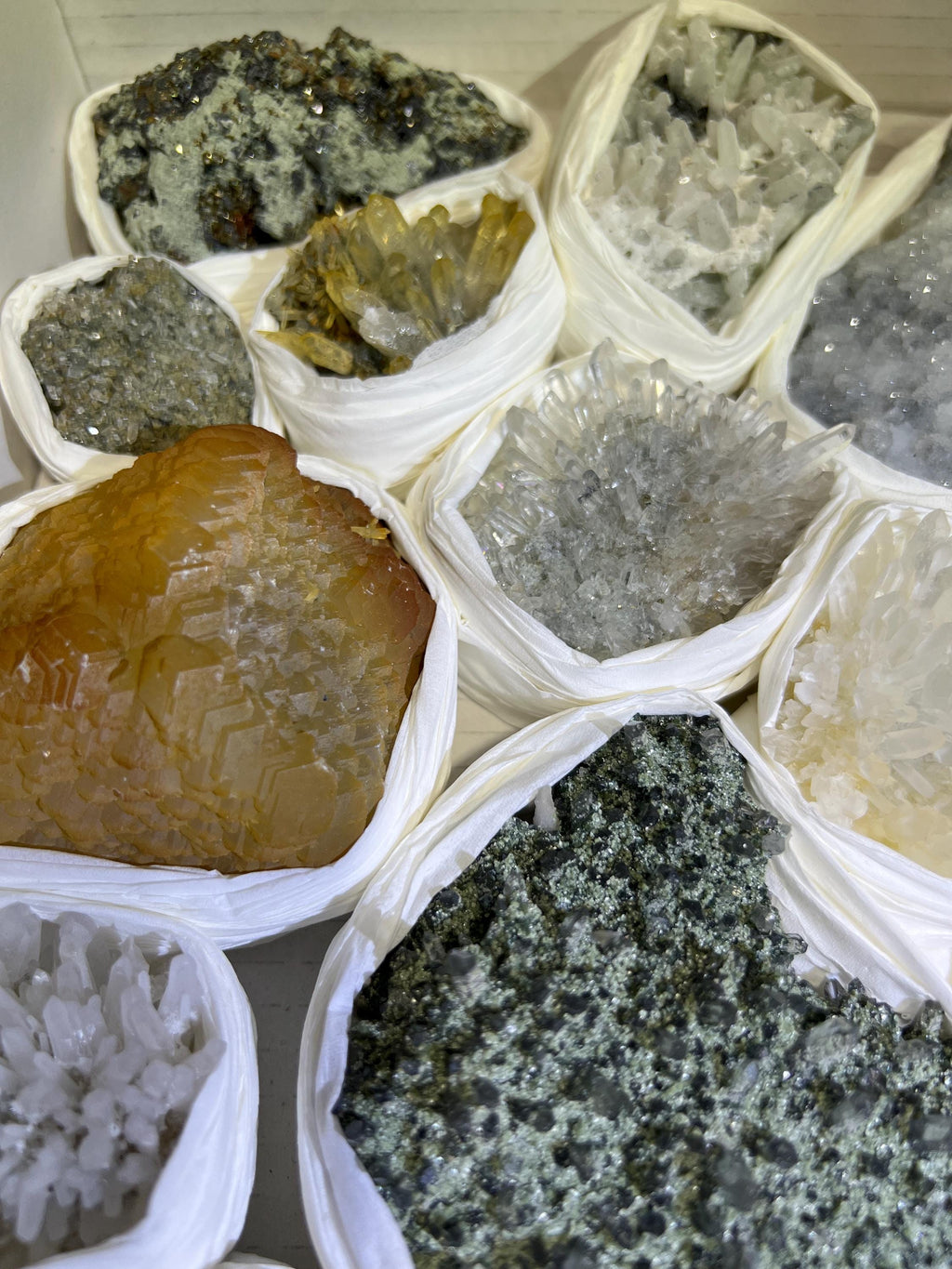 Bolivian Minerals Crystal Mixed Collection (Large 15x10 Inch Flat) Pyrite Sphalerite Galena Quartz Pink Mangano Calcite Amazing Crystals
