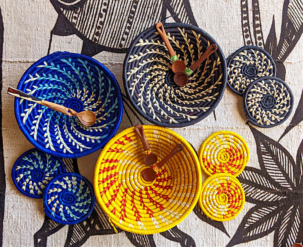 Small Woven Raffia African Baskets {Multiple Colors} Reflektion Design