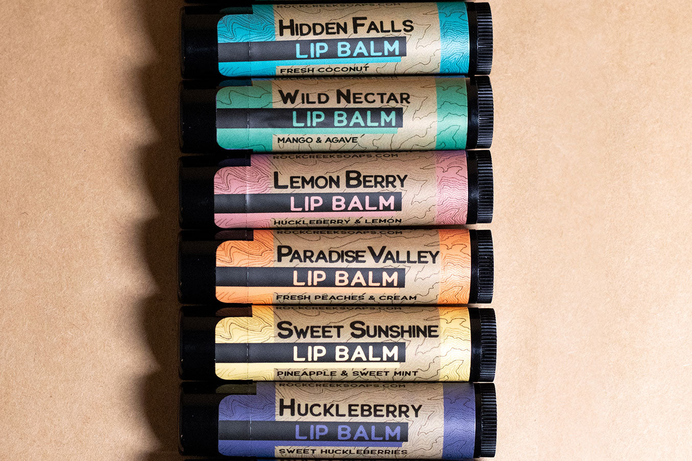 LIP  BALM | Collection All 6 Flavored Lip Balms Rock Creek Soaps