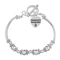 Alzheimer's Awareness Purple Ribbon Partial Beaded Bracelets The Awareness Company