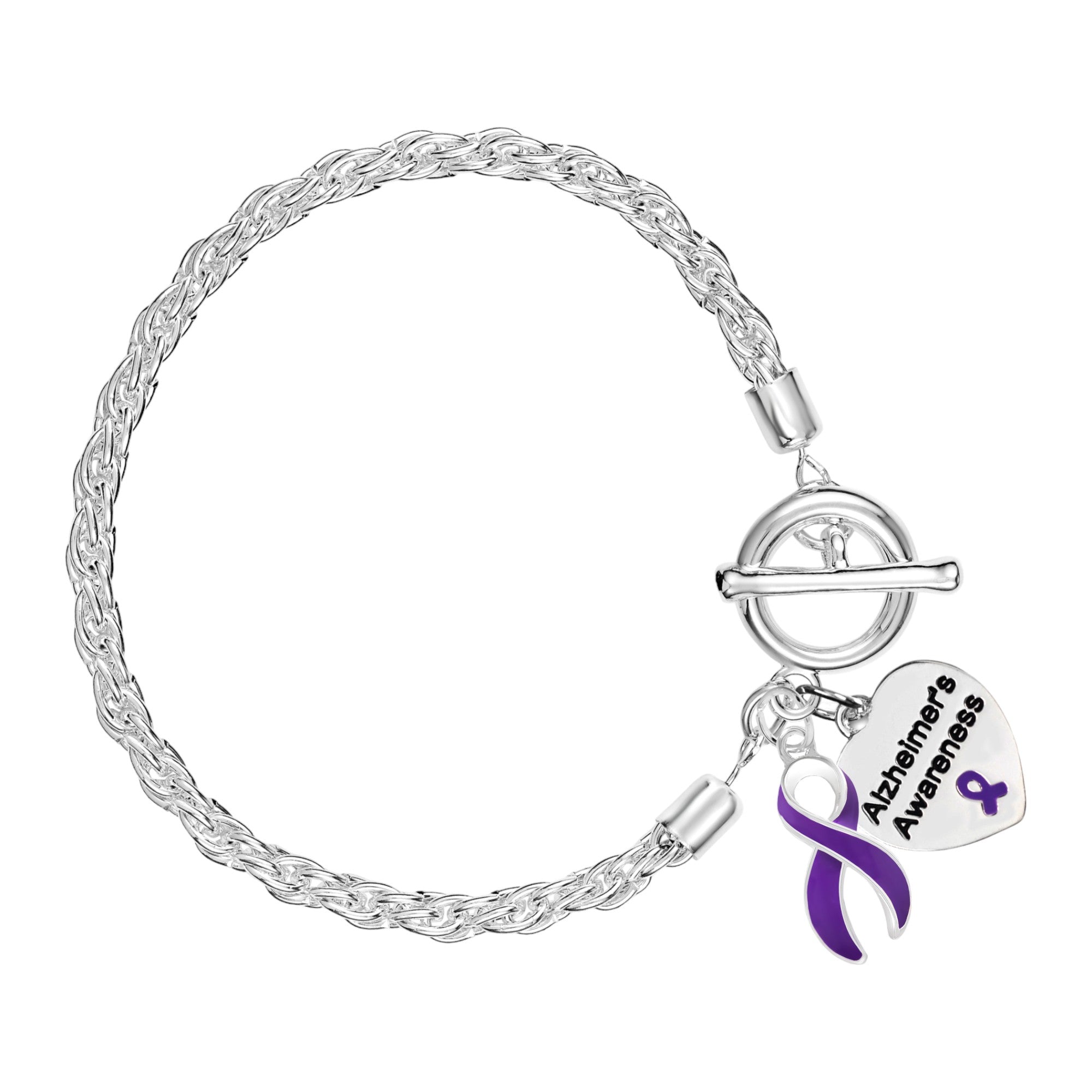 Alzheimer's Awareness Purple Ribbon Rope Bracelets The Awareness Company