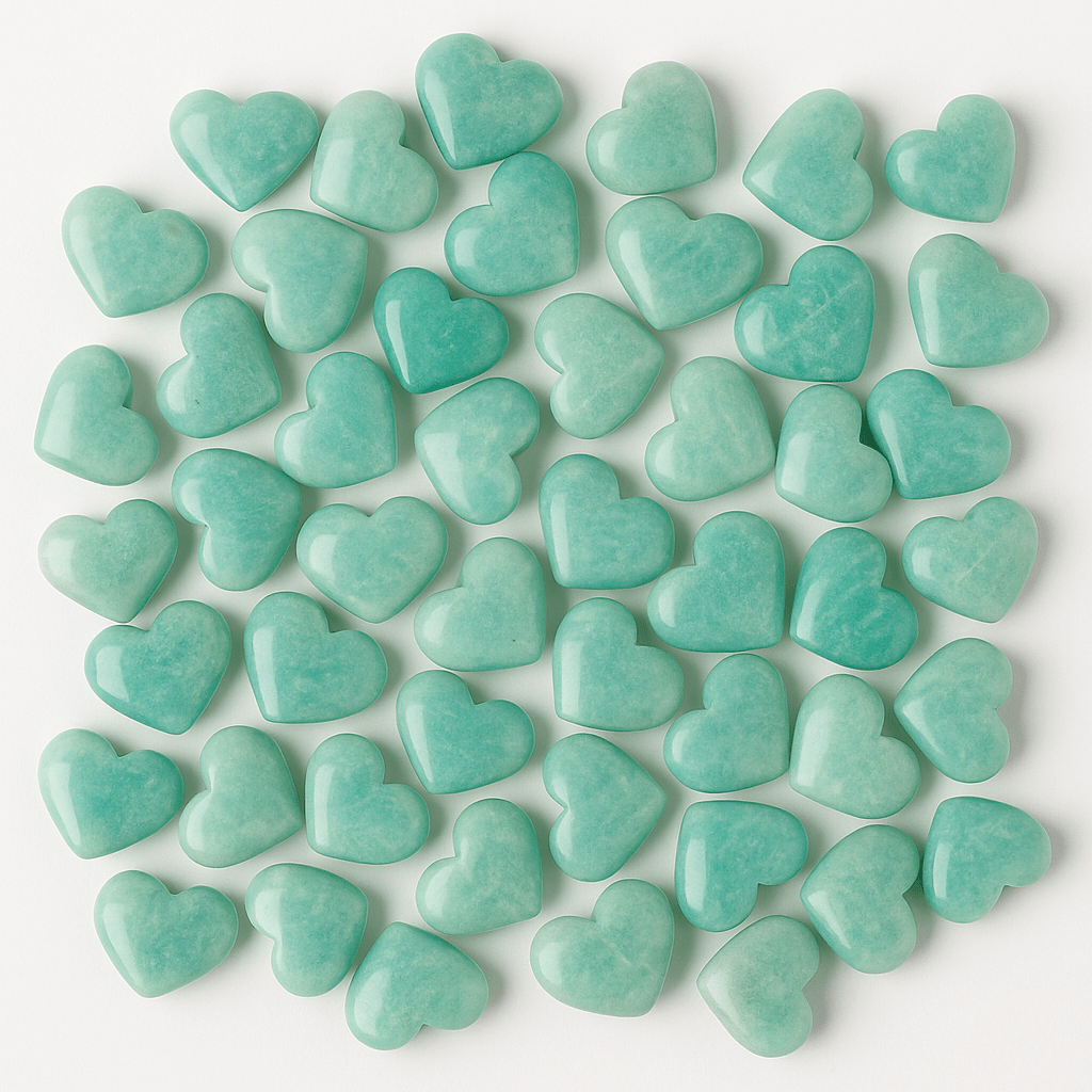 Amazonite Mini Hearts – Calming Blue-Green (Per LB) KREATEUR MIAMI