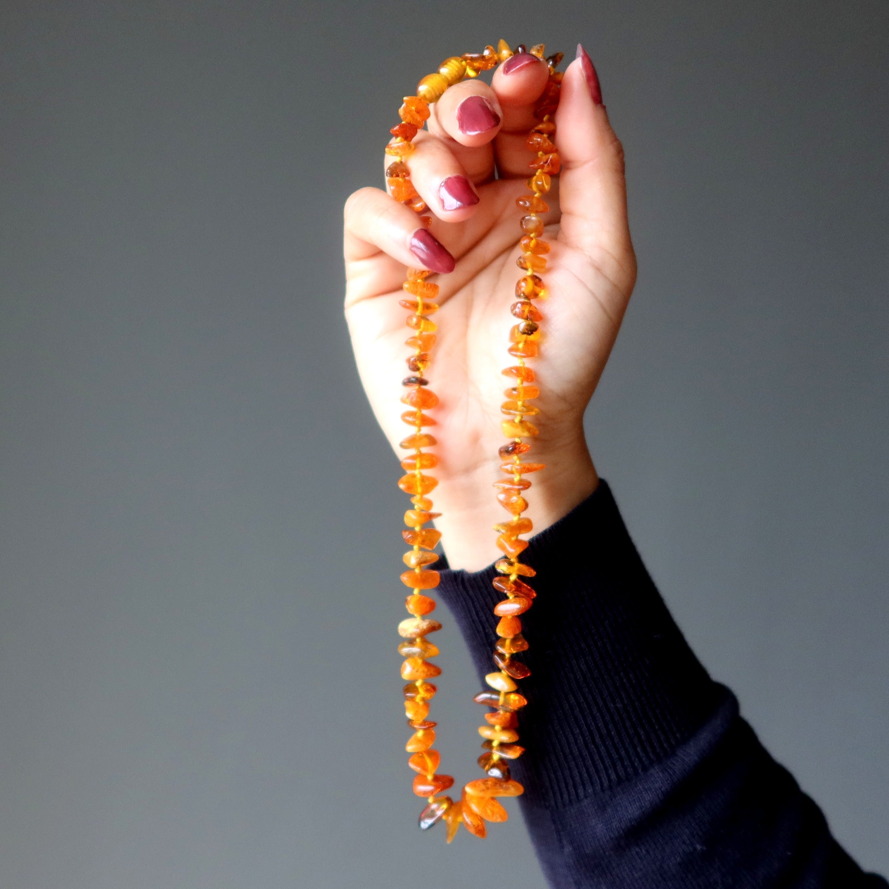 Amber Necklace Cherished Moments Honey Baltic Lithuania Satin Crystals