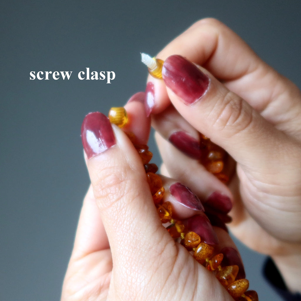 Amber Necklace Cherished Moments Honey Baltic Lithuania Satin Crystals