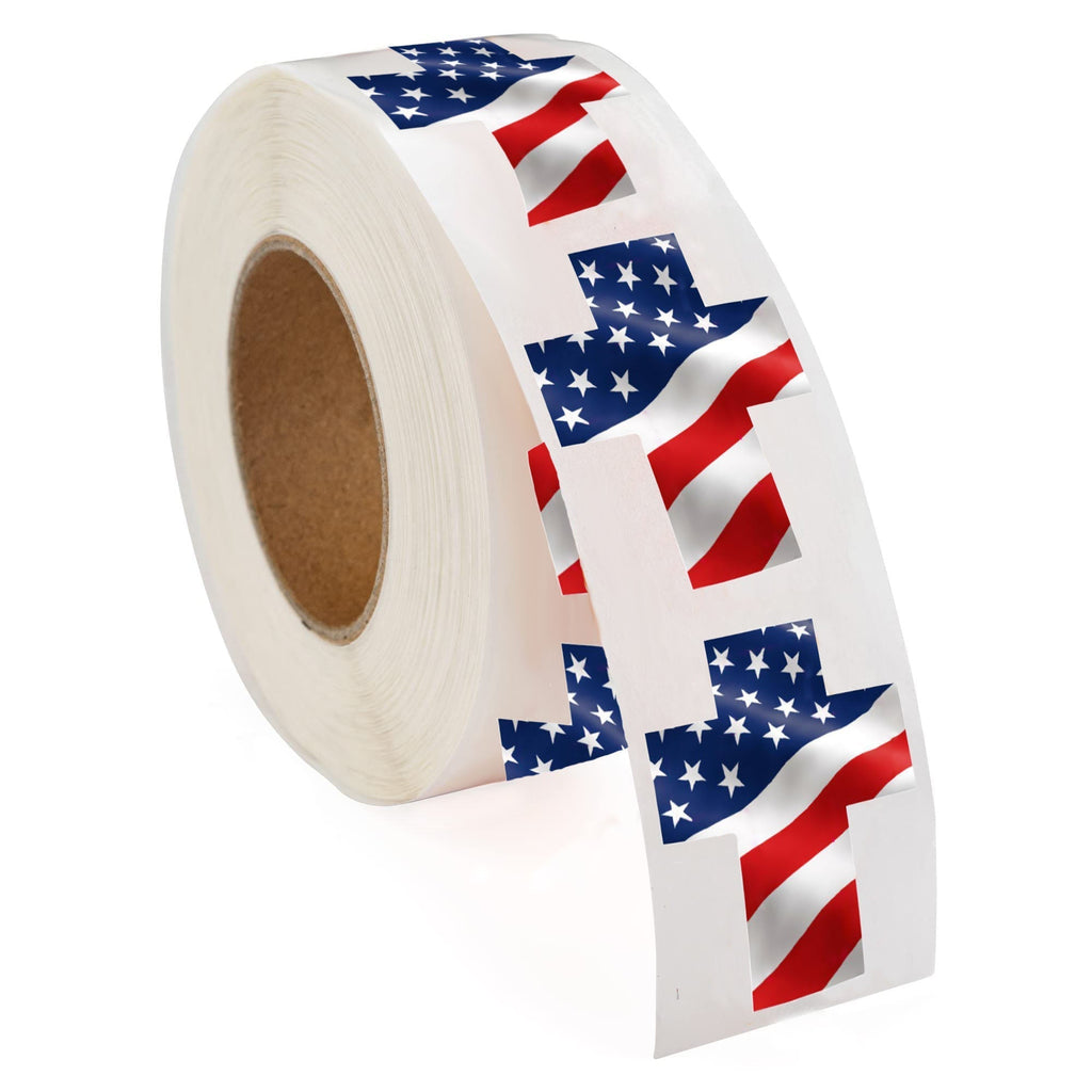 American Flag Cross Stickers (Large or Small) - 250 Stickers The Awareness Company