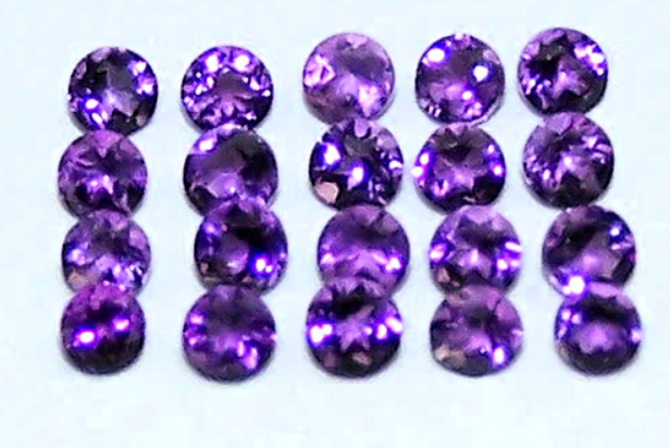 Amethyst Round Cut African Dark Purple Small AAA VS Nice rocksolidfossils