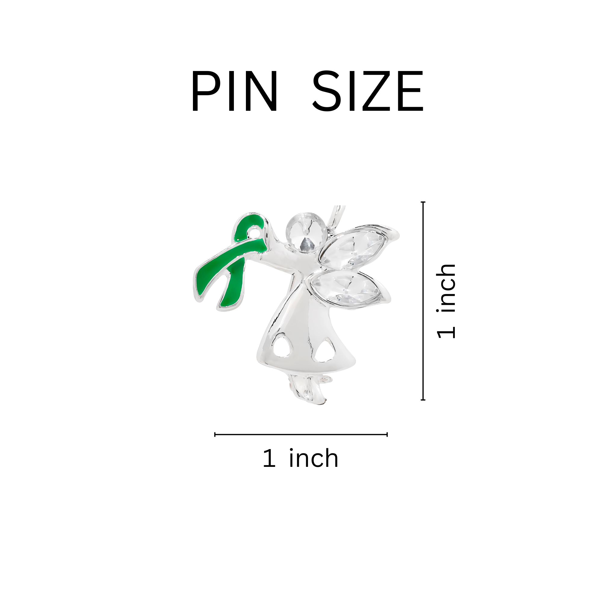 Angel By My Side Green Ribbon Pins The Awareness Company