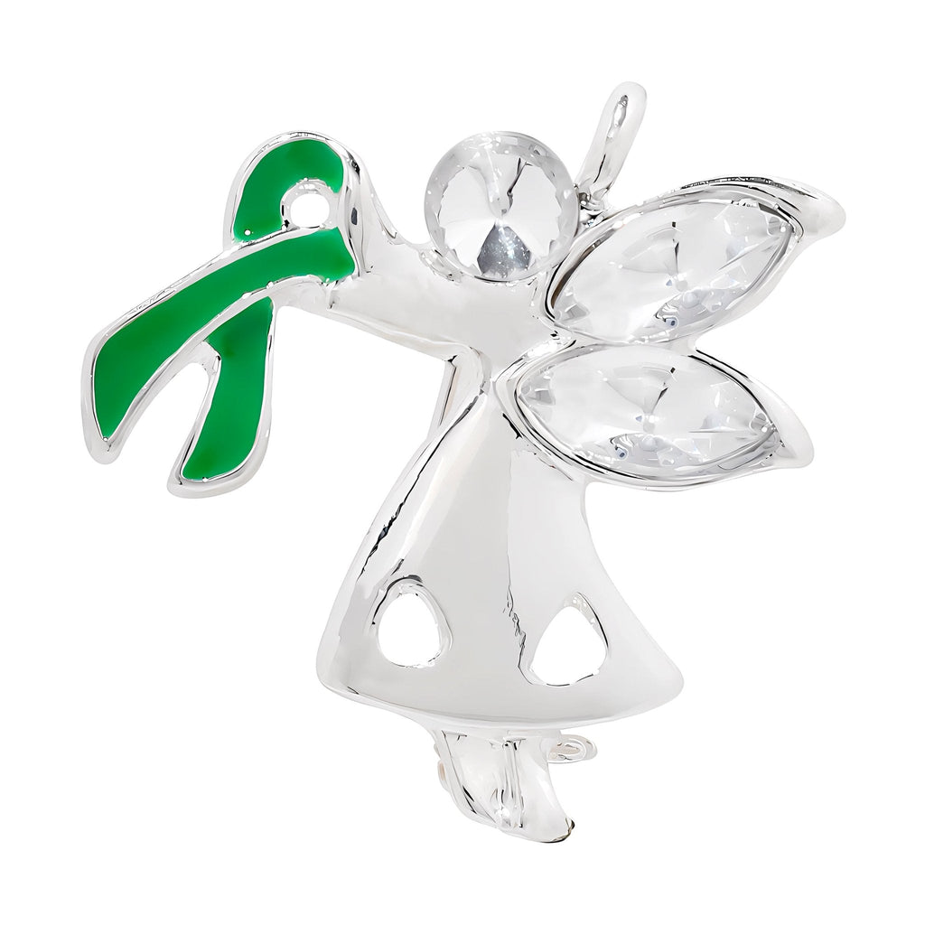 10 Pack Angel By My Side Green Ribbon Pins The Awareness Company