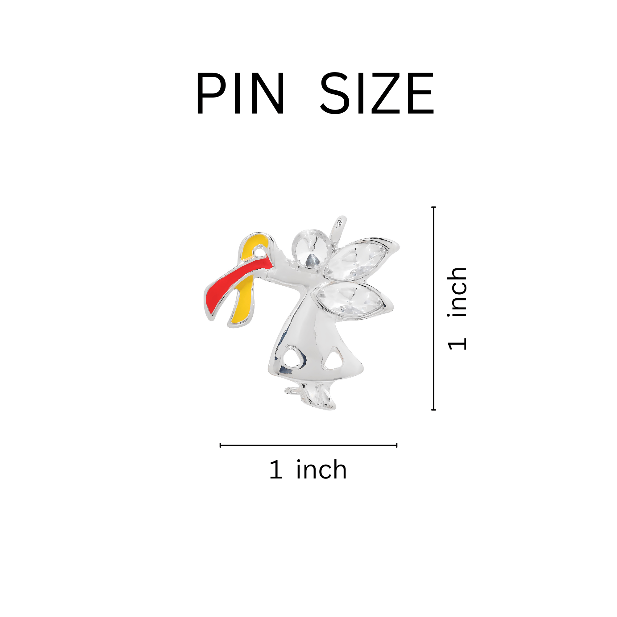 Angel By My Side Red & Yellow Ribbon Pins The Awareness Company