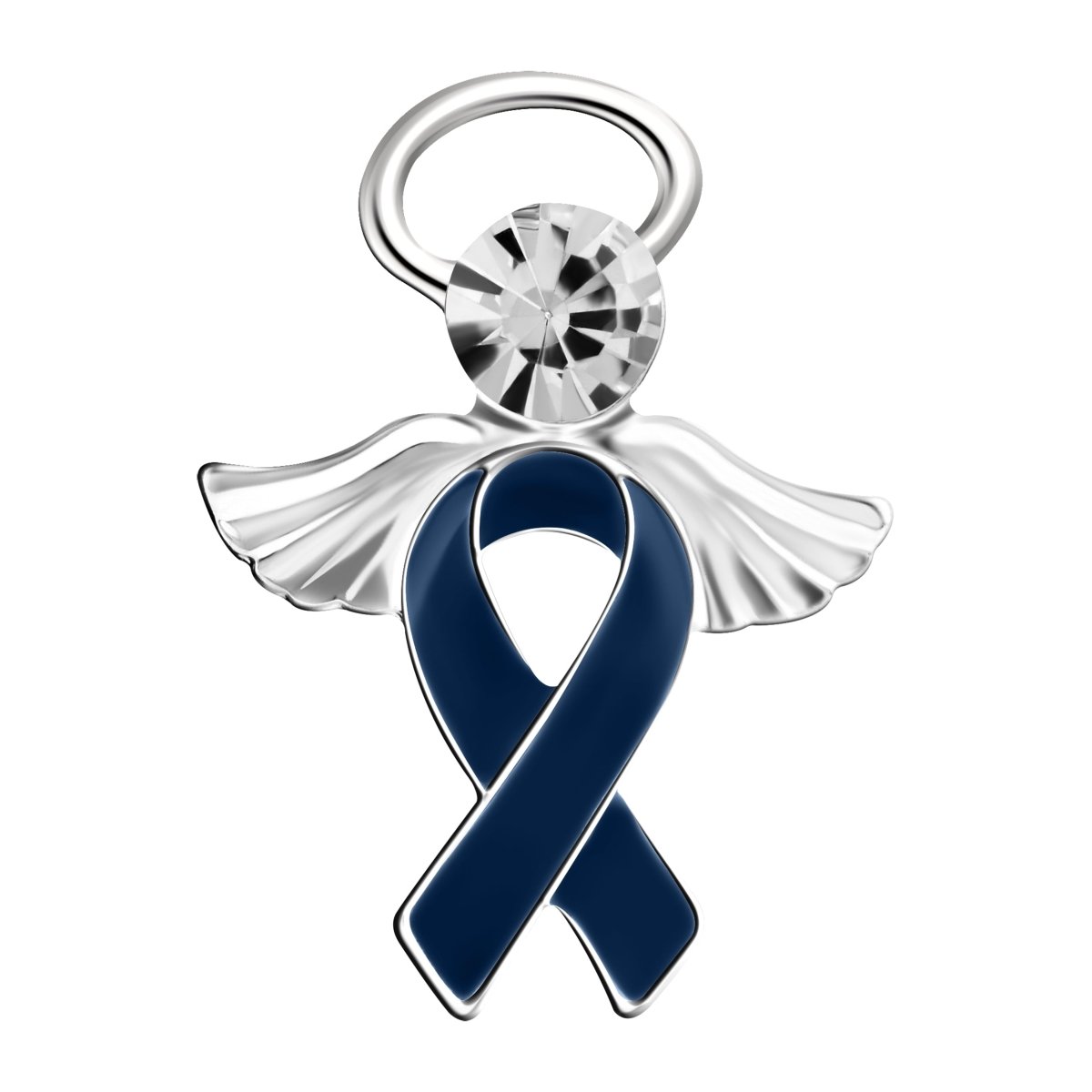 Angel Dark Blue Ribbon Awareness Pins The Awareness Company