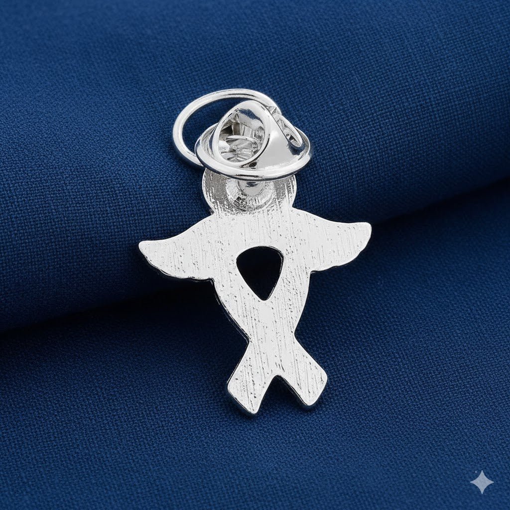 Angel Dark Blue Ribbon Awareness Pins The Awareness Company