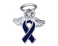 Angel Dark Blue Ribbon Awareness Pins The Awareness Company