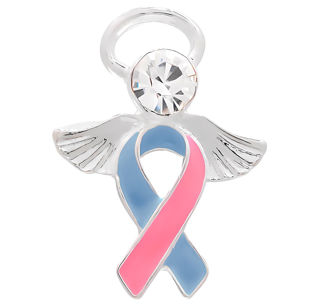 Angel Pink & Blue Ribbon Pins The Awareness Company