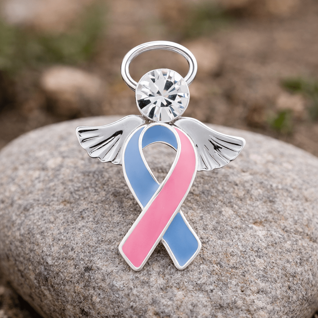 Angel Pink & Blue Ribbon Pins The Awareness Company