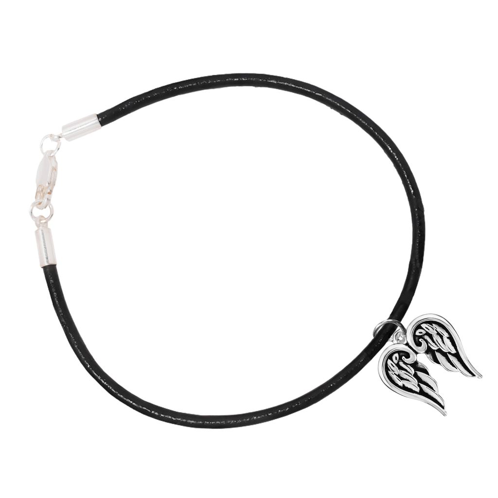 Angel Wings Religious Black Cord Bracelets The Awareness Company
