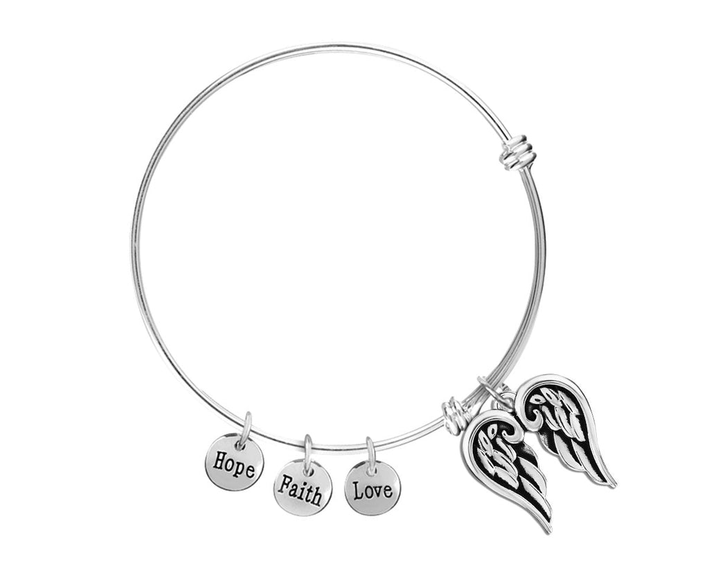 Angel Wings Religious Retractable Charm Bracelet The Awareness Company