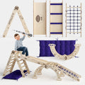 Apollo 5in1 Climbing Set:  Pikler Triangle, Net, Arch, Slide Board, and Cushion for Little Astronauts Goodevas B2B