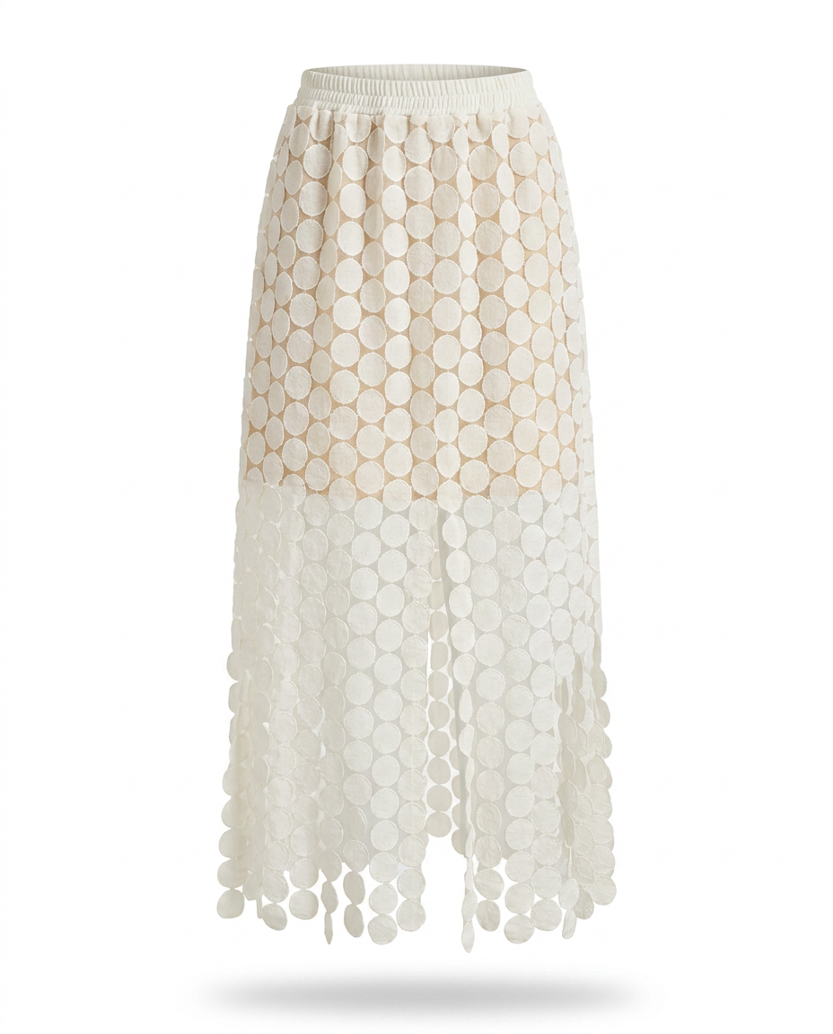 Spirited Tassel Midi Skirt Boho Brown