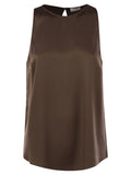 Brunello Cucinelli Women Stretch Silk Satin Top With Jewellery Luosophy