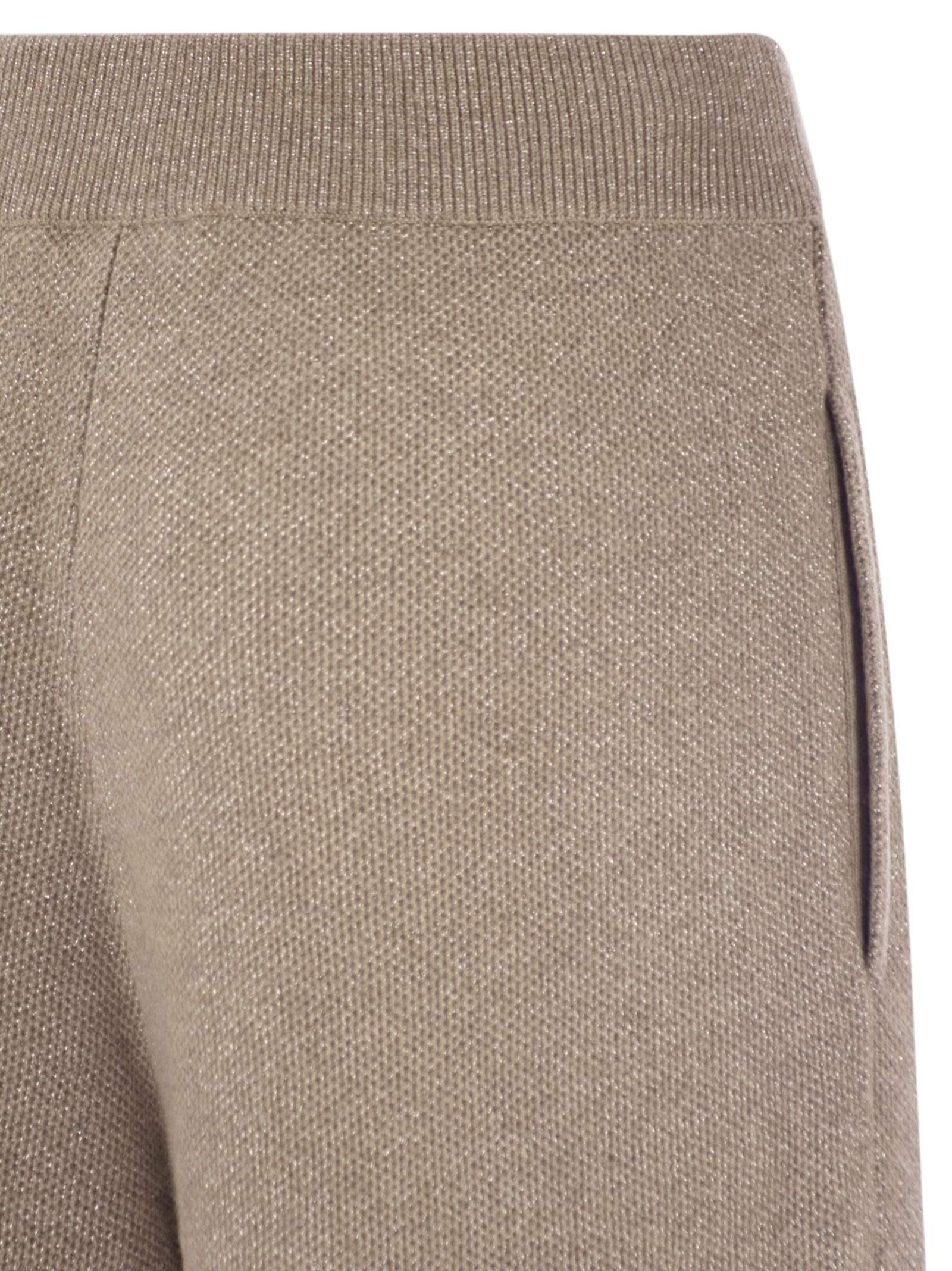 Brunello Cucinelli Women English Rib Cashmere And Viscose Knit Trousers Luosophy