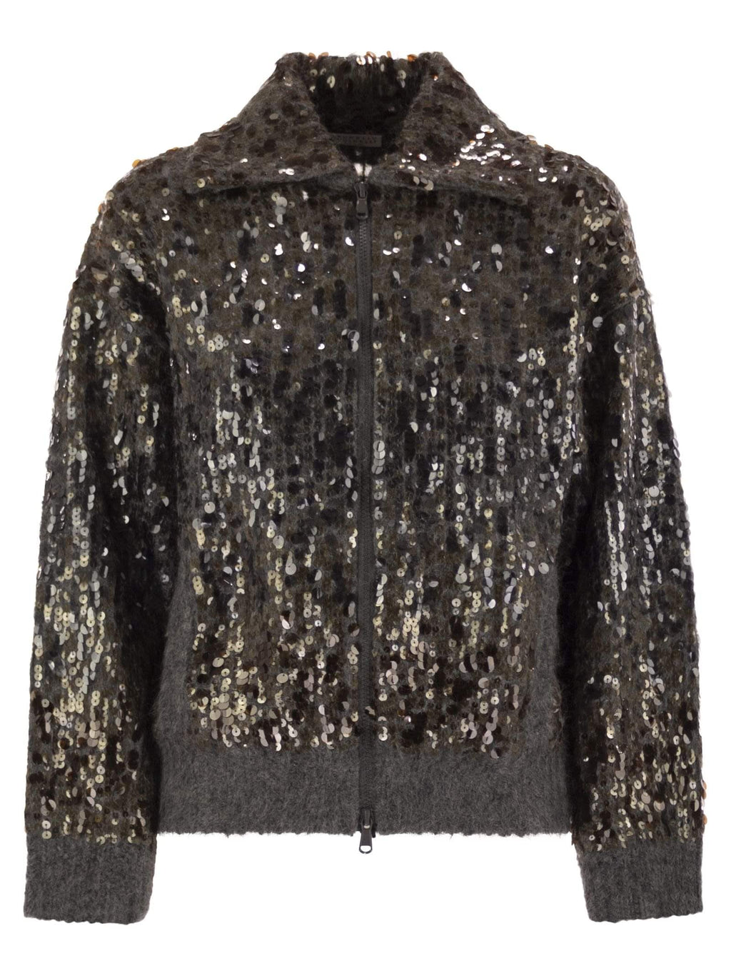Brunello Cucinelli Women Dazzling Dégradé Embroidery Mohair And Wool Cardigan Luosophy