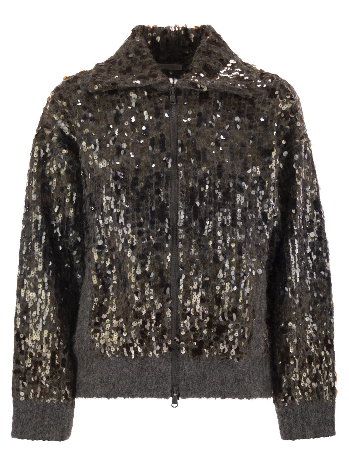 Brunello Cucinelli Women Dazzling Dégradé Embroidery Mohair And Wool Cardigan Luosophy