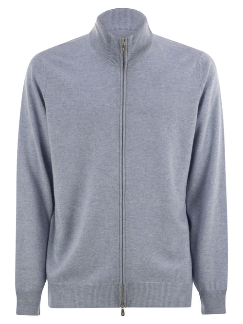 Brunello Cucinelli Men High-Necked Cashmere Cardigan With Zip Luosophy