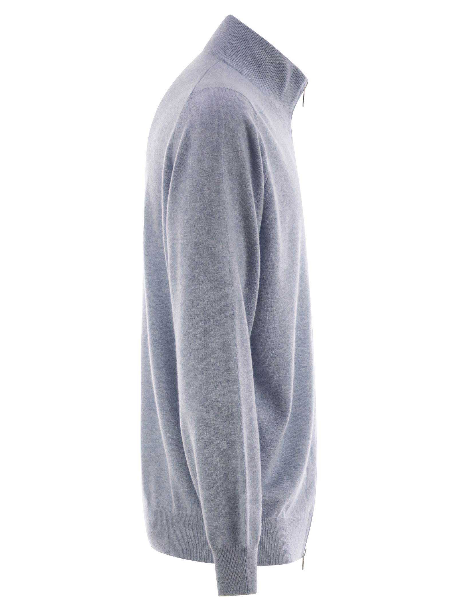 Brunello Cucinelli Men High-Necked Cashmere Cardigan With Zip Luosophy