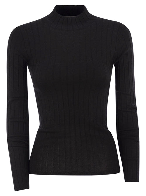 Brunello Cucinelli Women Lightweight Cashmere And Silk Broad Rib Sweater Luosophy