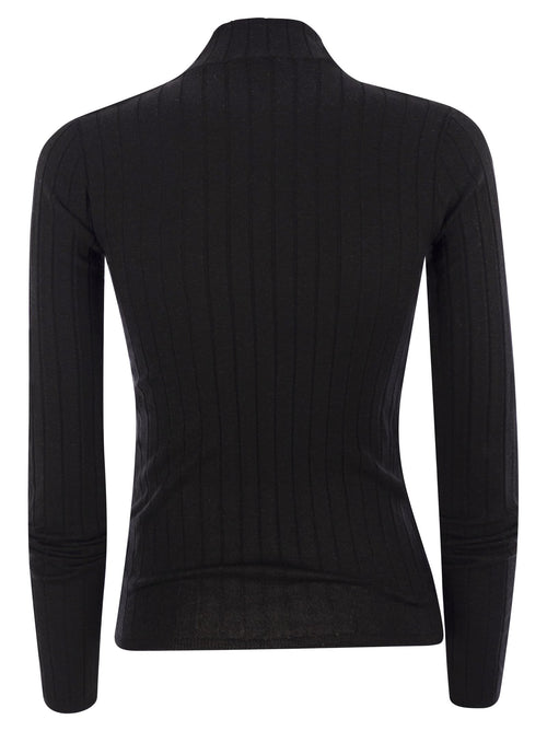 Brunello Cucinelli Women Lightweight Cashmere And Silk Broad Rib Sweater Luosophy