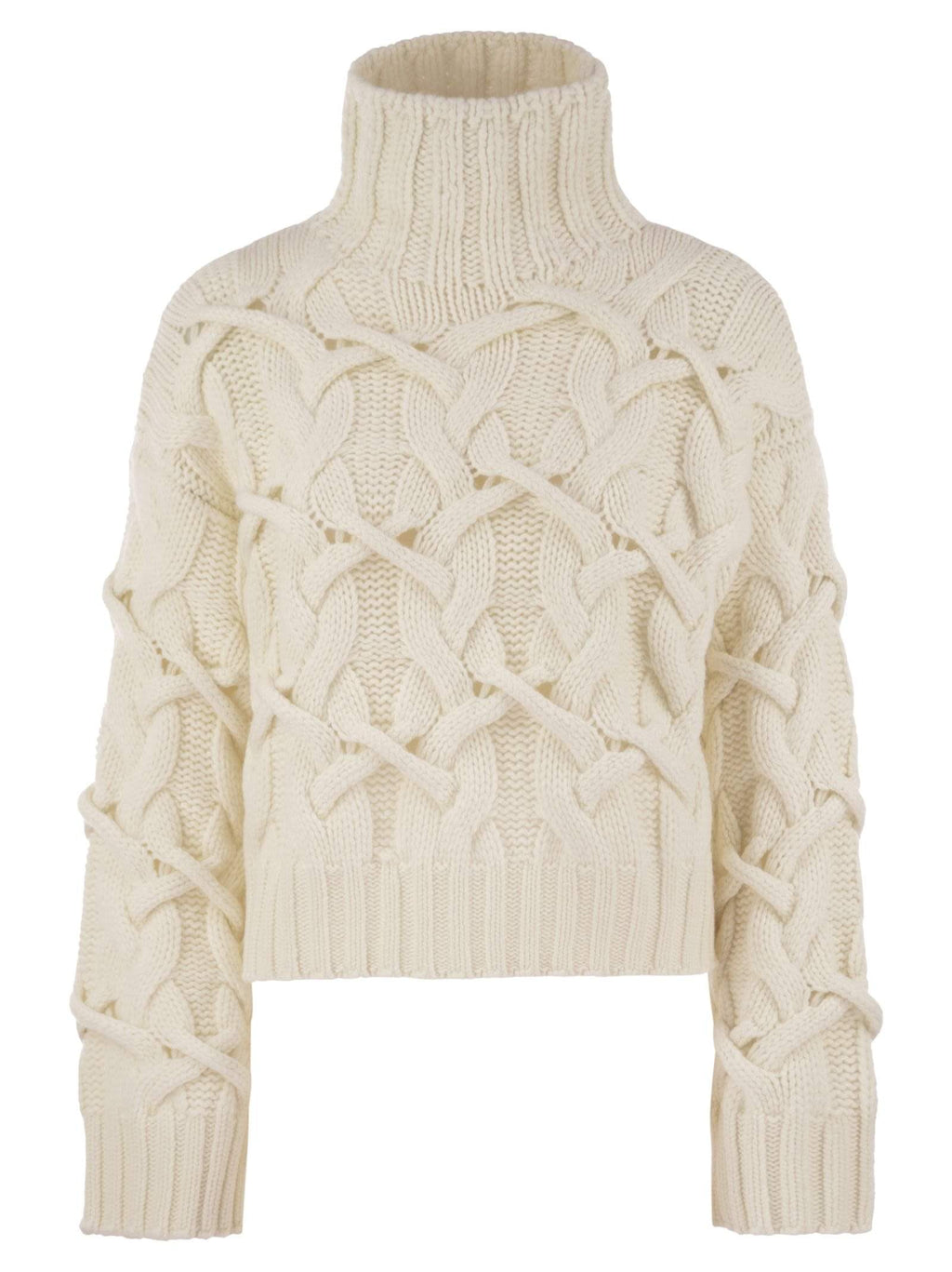 Brunello Cucinelli Women Braided High-Necked Cashmere Sweater Luosophy