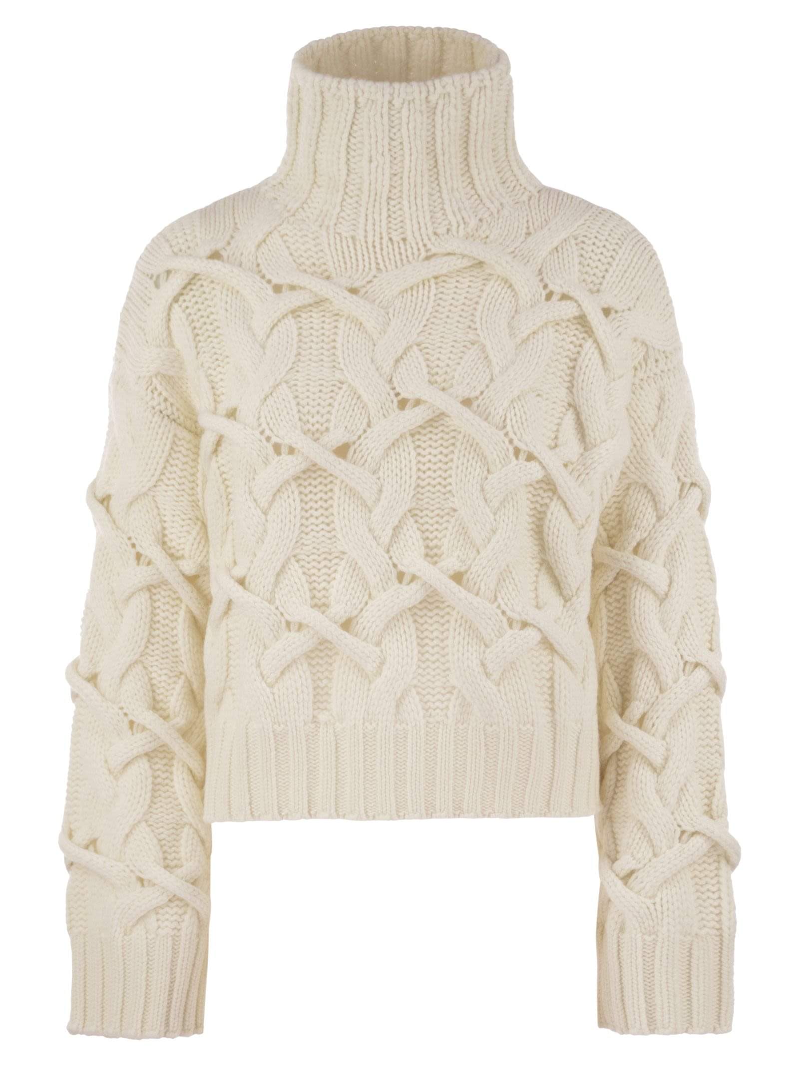 Brunello Cucinelli Women Braided High-Necked Cashmere Sweater Luosophy