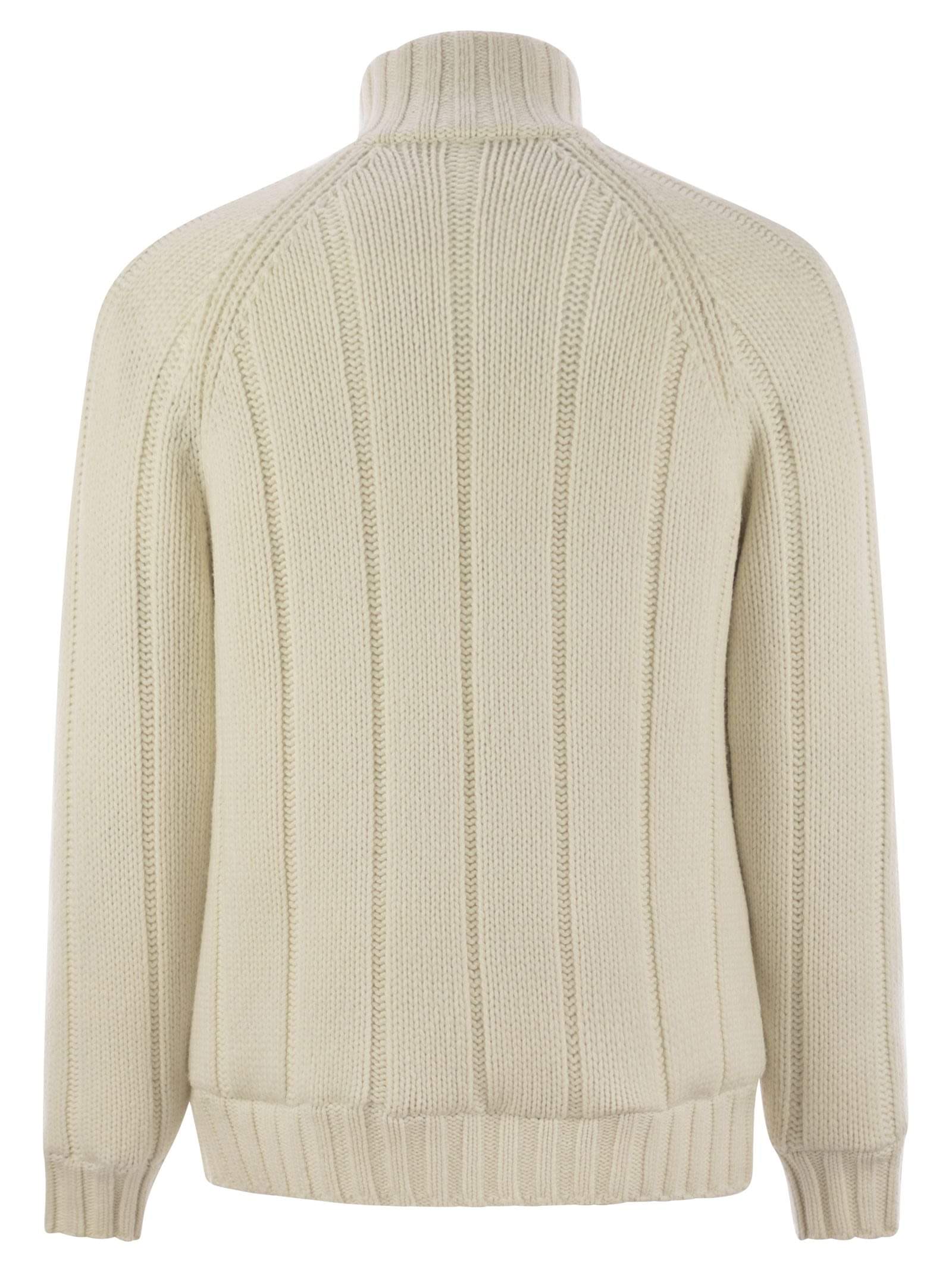 Brunello Cucinelli Men Cashmere Knit Down Jacket With Zip Luosophy