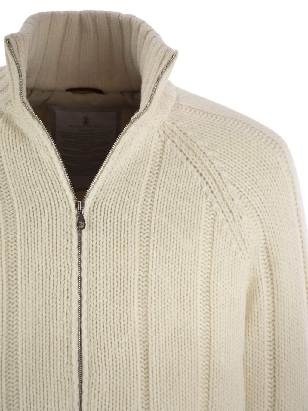 Brunello Cucinelli Men Cashmere Knit Down Jacket With Zip Luosophy