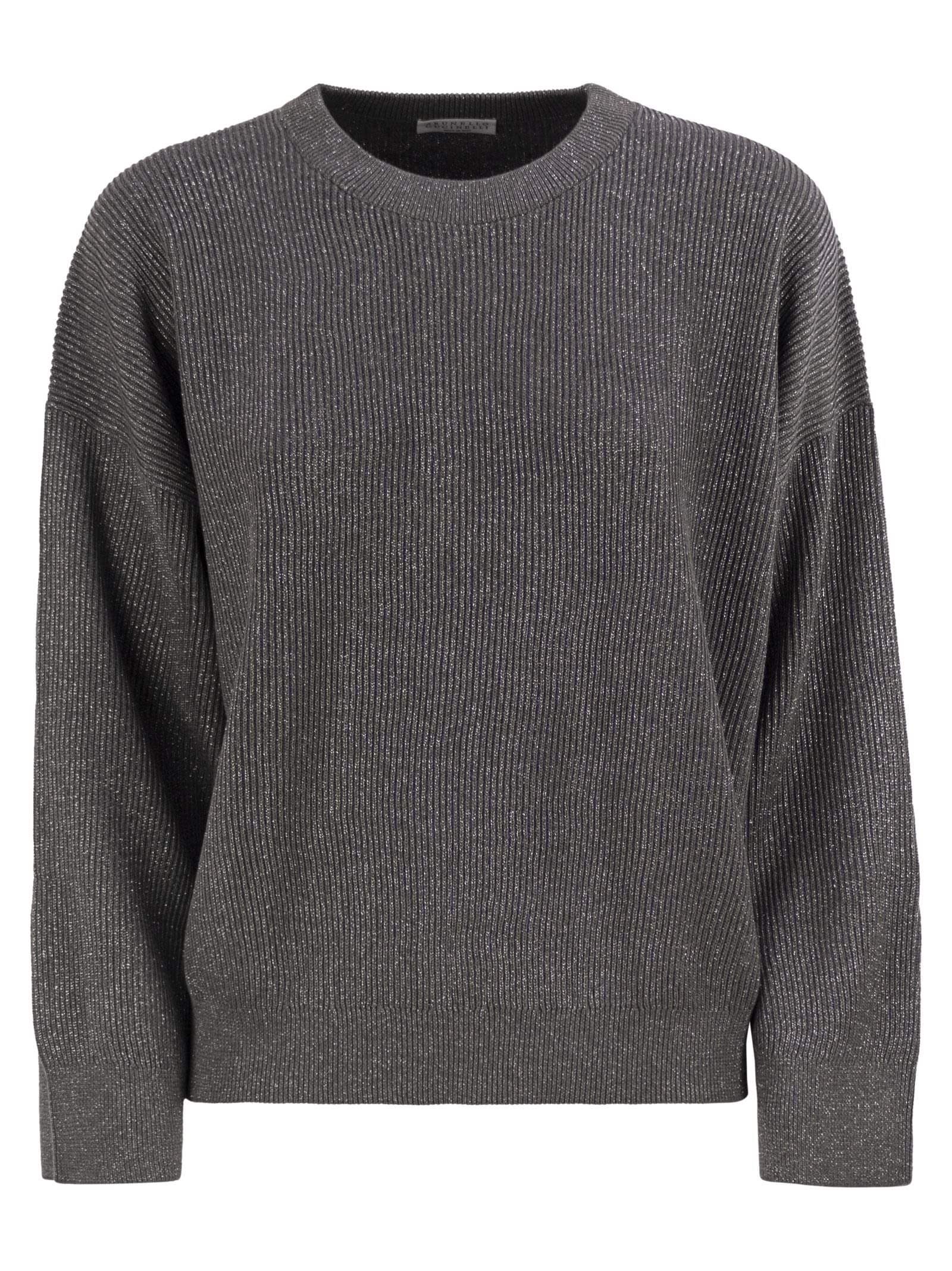 Brunello Cucinelli Women Cotton And Viscose Rib Sweater Luosophy