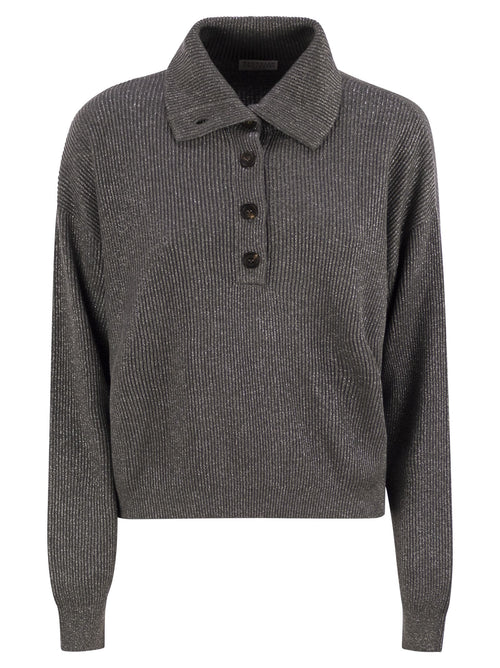 Brunello Cucinelli Women Cotton And Viscose Rib Knit High Collar Luosophy