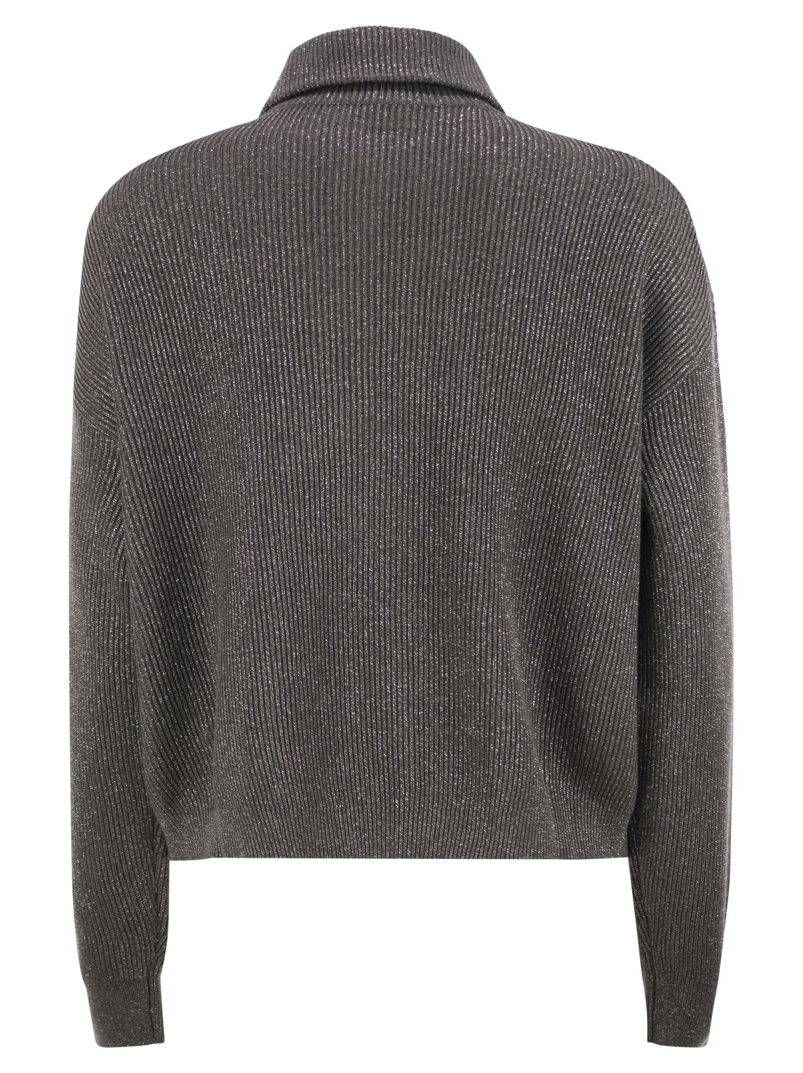 Brunello Cucinelli Women Cotton And Viscose Rib Knit High Collar Luosophy