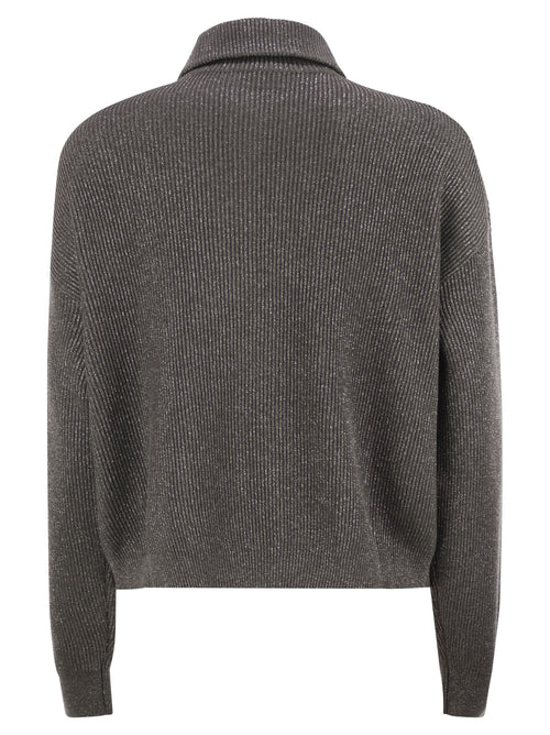 Brunello Cucinelli Women Cotton And Viscose Rib Knit High Collar Luosophy
