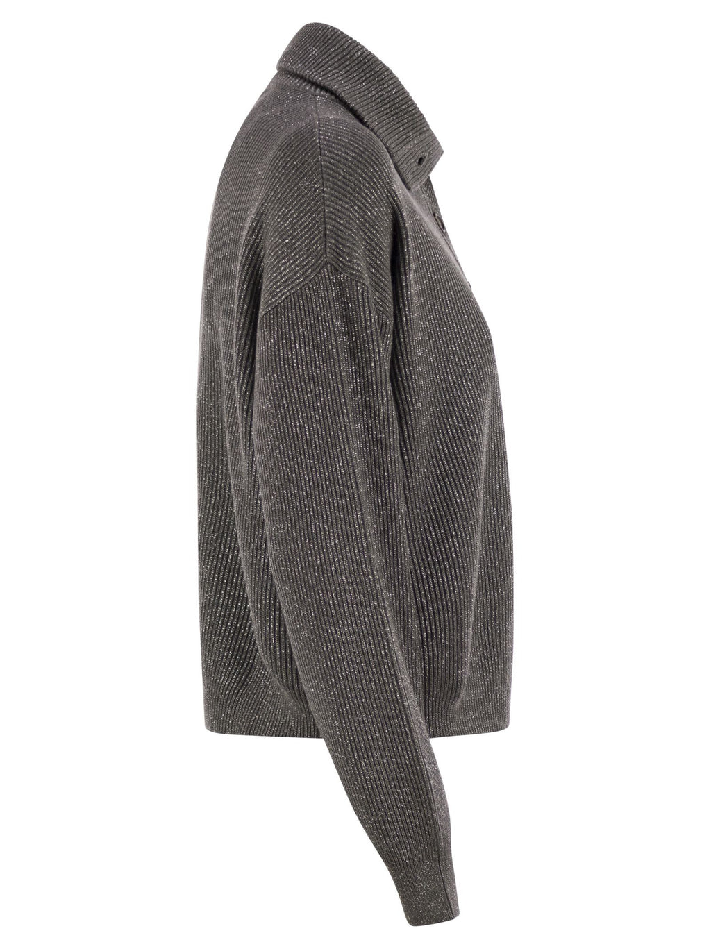 Brunello Cucinelli Women Cotton And Viscose Rib Knit High Collar Luosophy