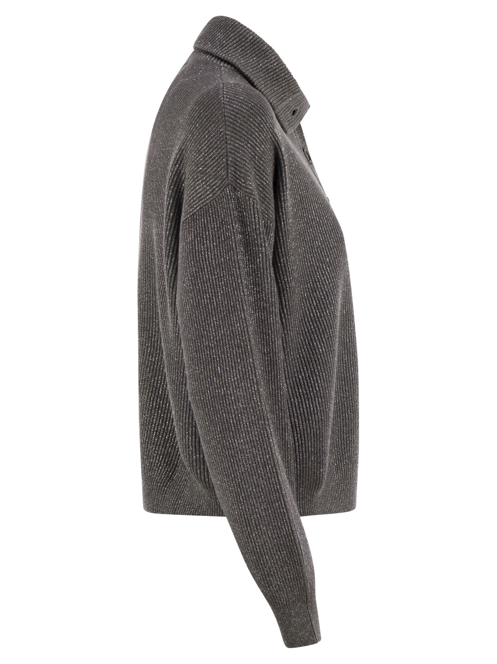Brunello Cucinelli Women Cotton And Viscose Rib Knit High Collar Luosophy