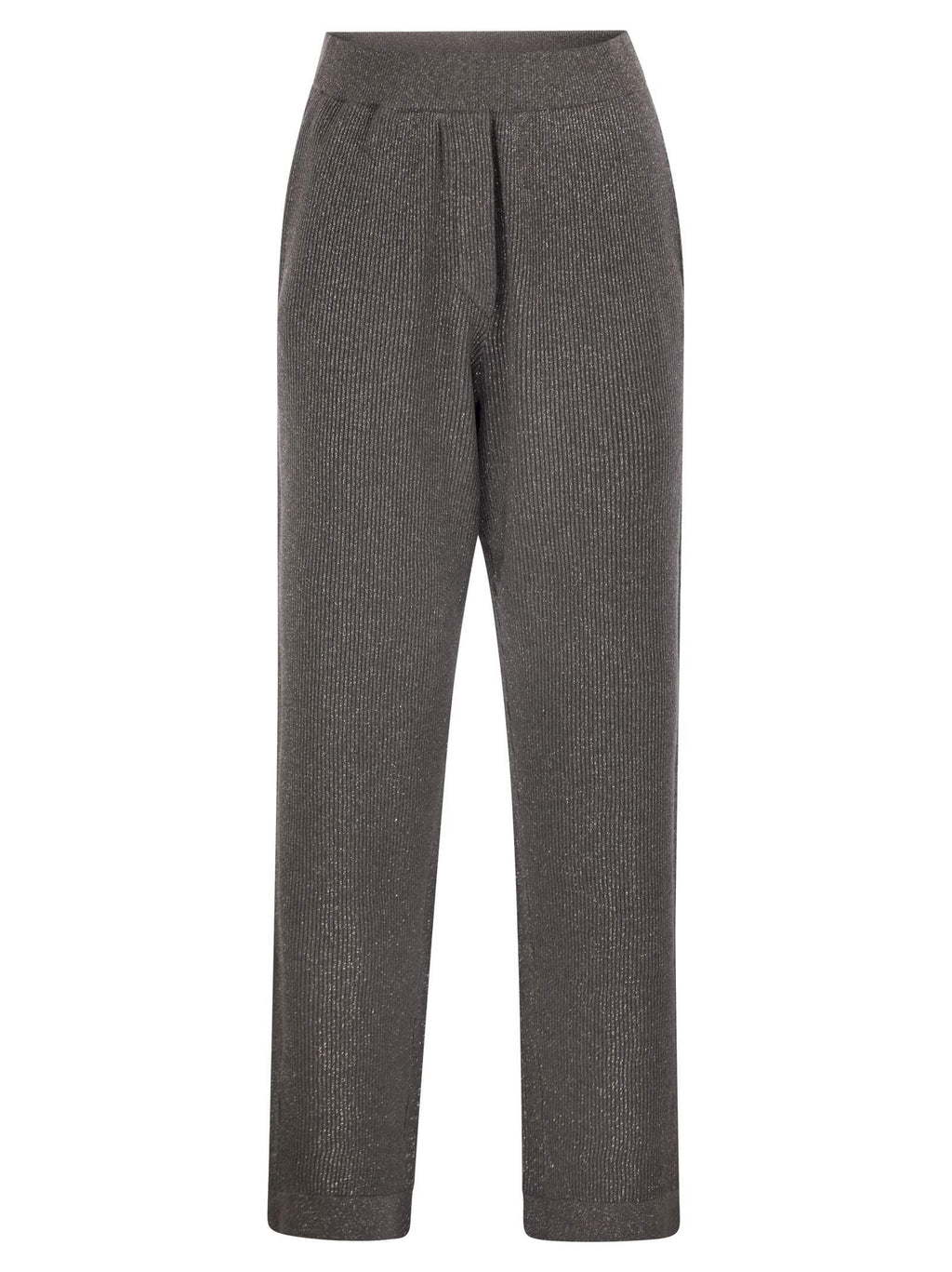 Brunello Cucinelli Women English Rib Cotton And Viscose Pants Luosophy