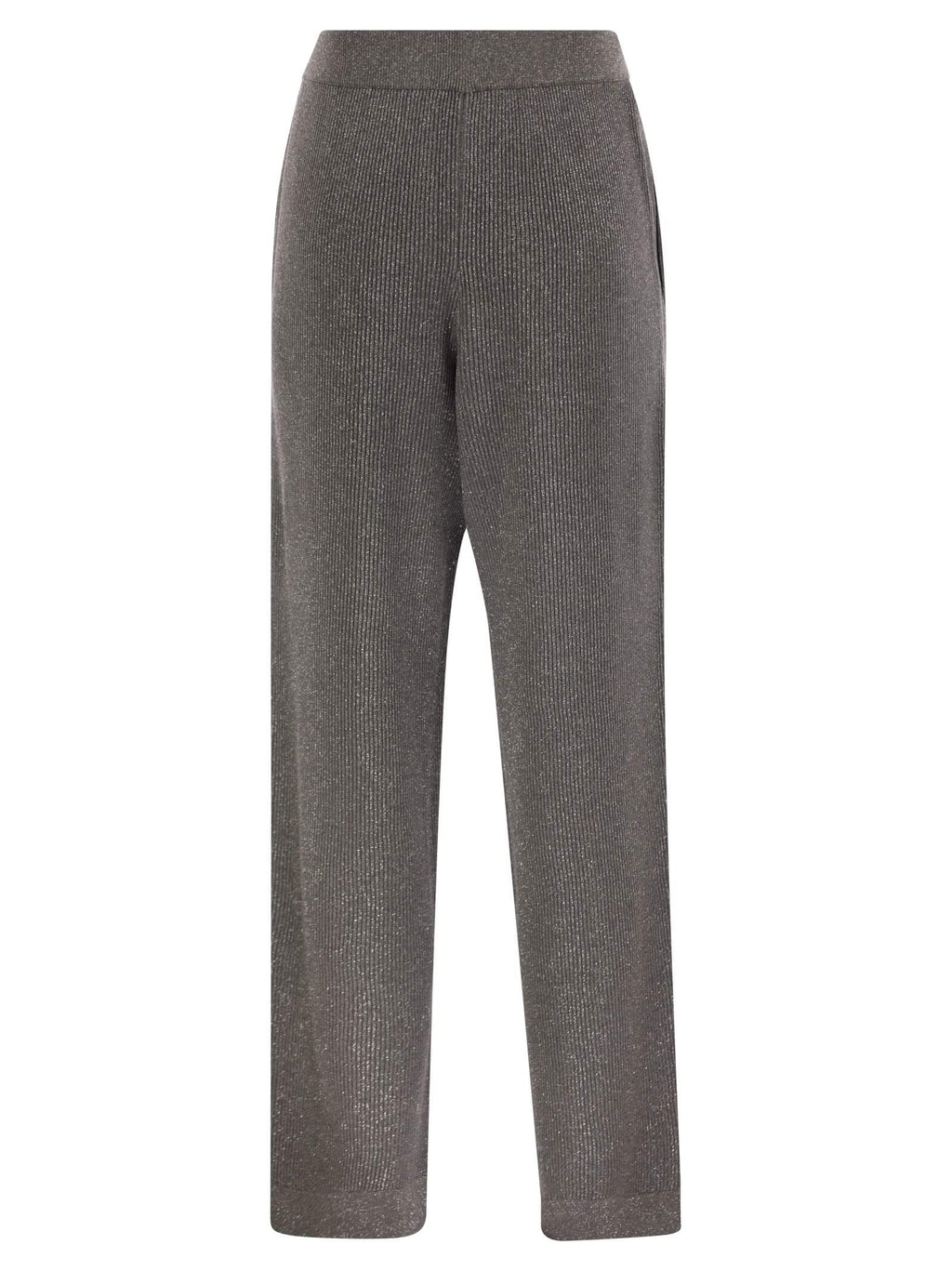 Brunello Cucinelli Women English Rib Cotton And Viscose Pants Luosophy