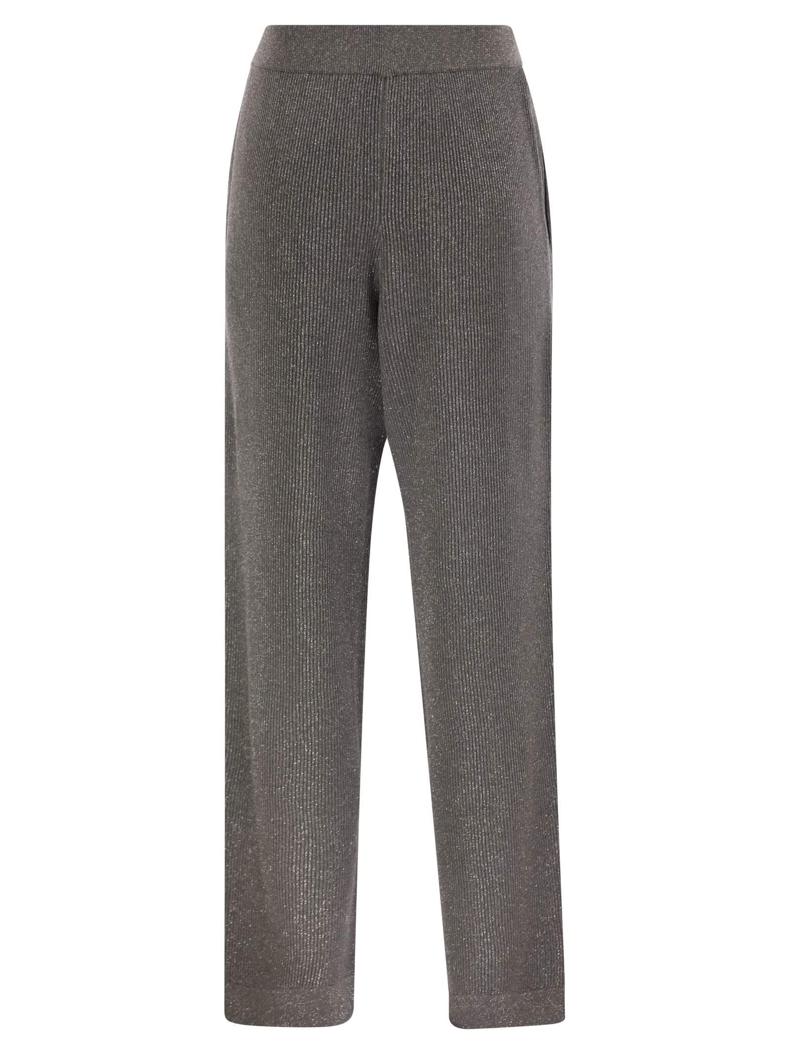 Brunello Cucinelli Women English Rib Cotton And Viscose Pants Luosophy