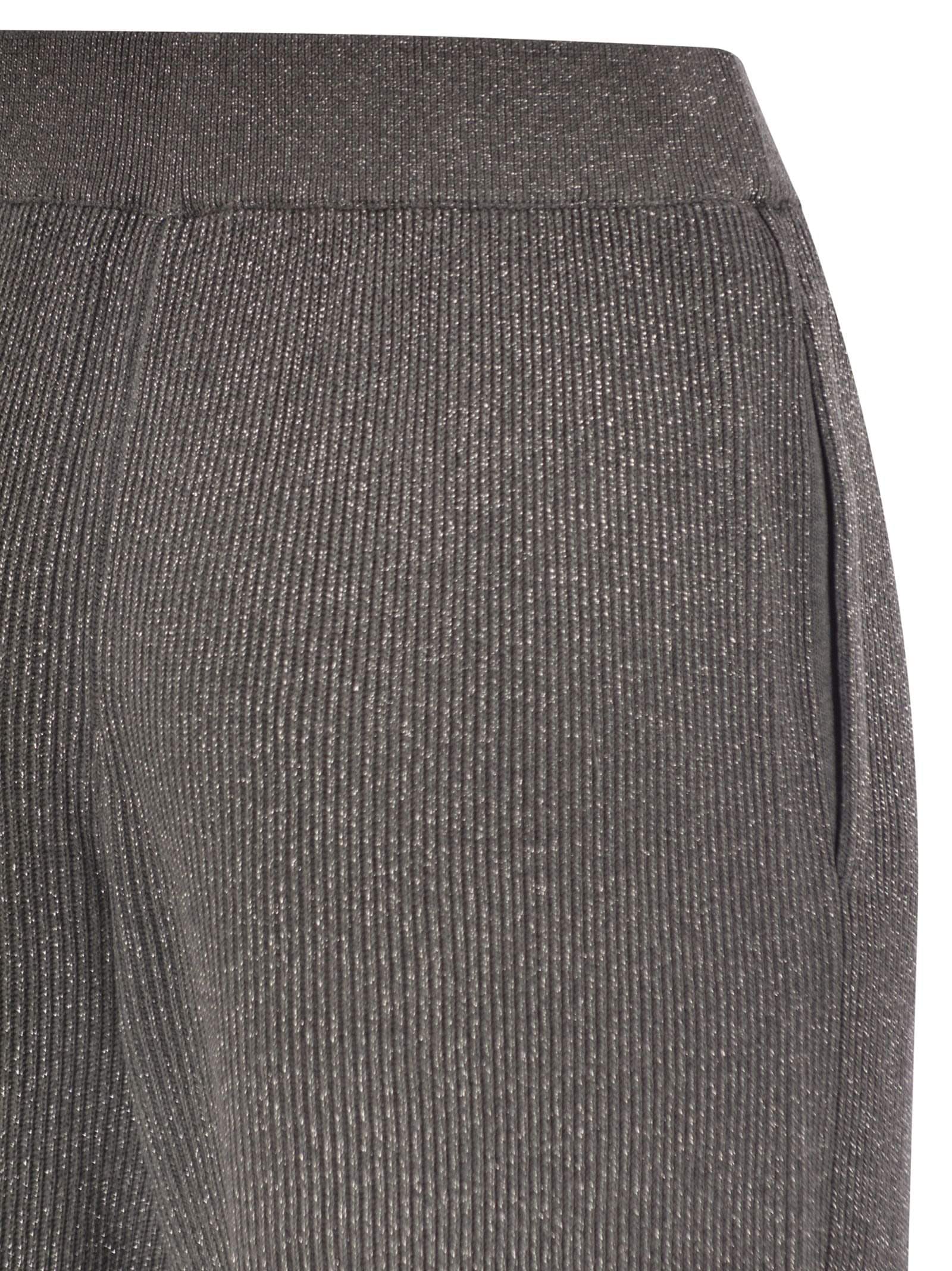 Brunello Cucinelli Women English Rib Cotton And Viscose Pants Luosophy