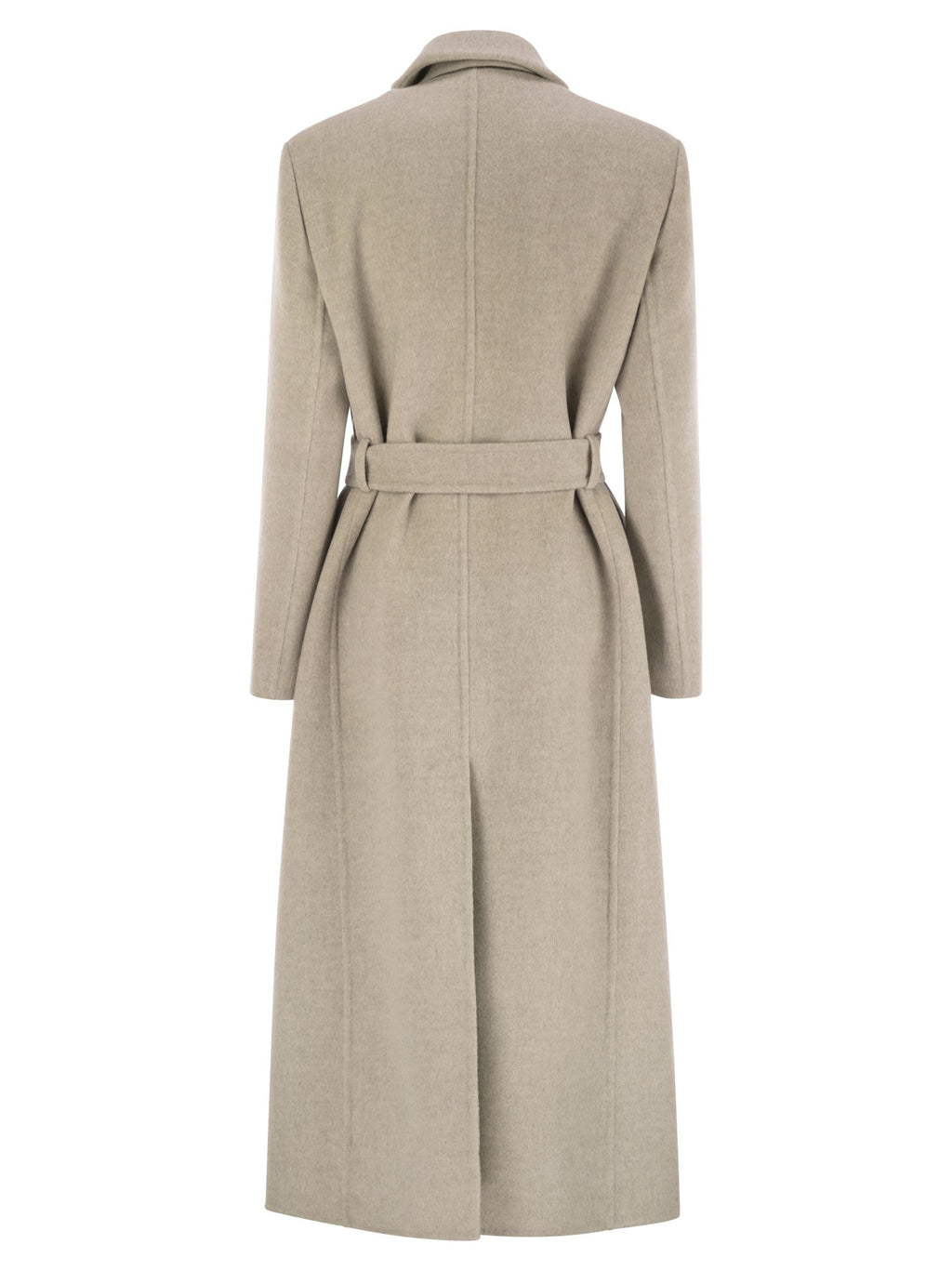 Brunello Cucinelli Women Double-Breasted Coat In Virgin Wool And Cashmere Cloth With Jewellery Luosophy