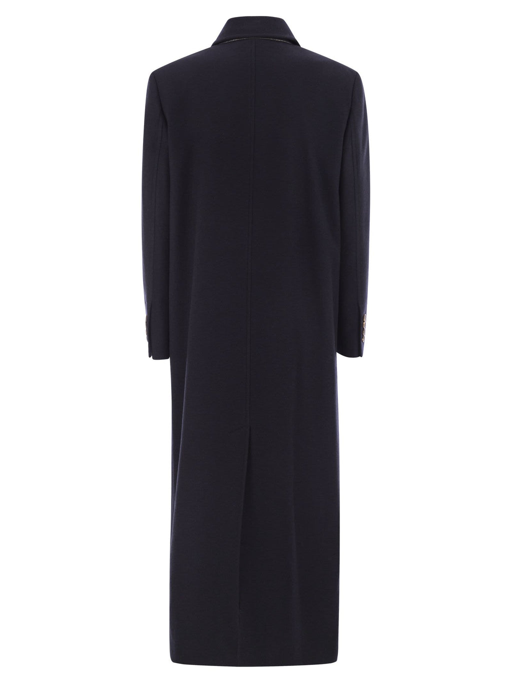 Brunello Cucinelli Women Long Wool Coat With Jewellery Luosophy